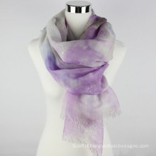 New design high quality linen 2016 scarf with hot silver